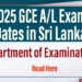 2025 GCE A/L Exam Dates in Sri Lanka