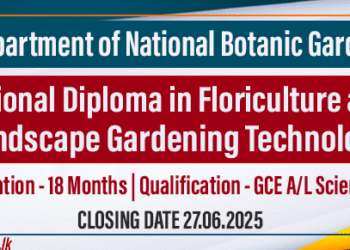 Applications Open for National Diploma in Floriculture and Landscape Gardening Technology - NVQ 5