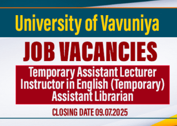 University of Vavuniya Job Vacancies 2025