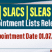 Appointment Lists Released - SLAS | SLACS | SLEAS |SLPIS