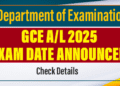 GCE A/L 2025 Exam Date