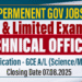 Technical Officer Posts (Open & Limited )