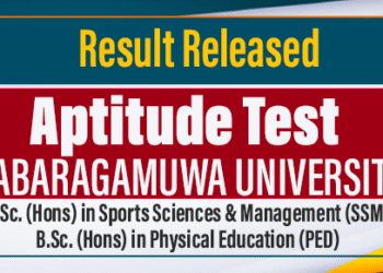 Aptitude Test Results Released – Sabaragamuwa University