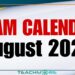 Examination Calendar for August 2025