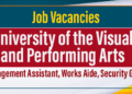 University of the Visual and Performing Arts Announces Job Vacancies