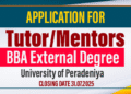 Tutor/Mentors for BBA (External) Degree Programme