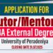 Tutor/Mentors for BBA (External) Degree Programme
