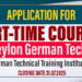 Application for Part-Time Courses at Ceylon German Technical Training Institute (CGTTI)
