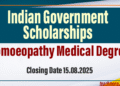 Indian Government Scholarships for Homoeopathy Medical Degree 2025/2026