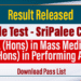 Aptitude Test Results - Sri Palee Campus