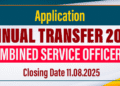 Annual Transfers of Officers in Combined Services 2026
