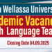 Academic Vacancies in English Language Teaching - Uva Wellassa University