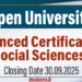 Advanced Certificate in Social Sciences - Open University