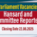Hansard and Committee Reporters