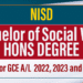 Bachelor of Social Work (BSW) Hons Degree - NISD