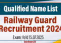 Qualified List for Railway Guard Recruitment 2024 (2025)