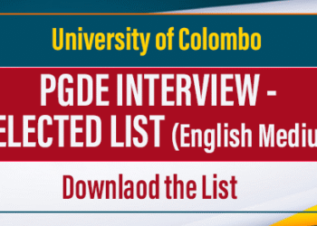 PGDE Interview List Released - University of Colombo