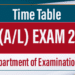 GCE (A/L) EXAM 2025 Timetable