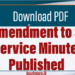 5th Amendment to SLPS Service Minute Published