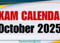 Examination Calendar for October 2025