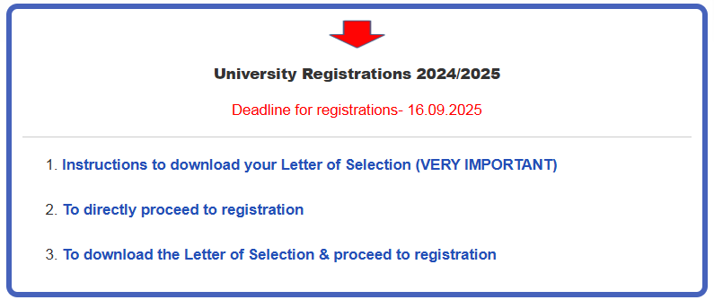 Online Registration University Registration 2024/25