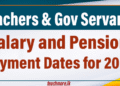 Salary and Pension Payment Dates for 2026