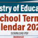 School Term Calendar for 2026