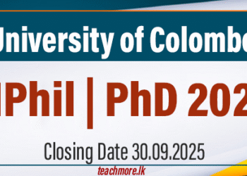 University of Colombo Calls for Applications for MPhil/PhD 2026 Intake