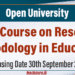 Short Course on Research Methodology in Education