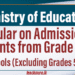 Circular on Student Admissions for Grades 2–11 (2025)