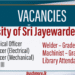Vacancies at University of Sri Jayewardenepura