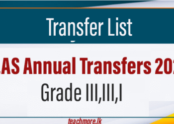 SLAS Annual Transfers for 2026
