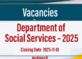 Vacancies at Department of Social Services – 2025