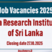 Tea Research Institute of Sri Lanka Job Vacancies 2025
