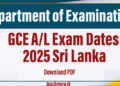 GCE A/L Exam Dates 2025 Sri Lanka