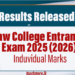 Law College Entrance Exam Results Released 2025 (2026) Induvidual Marks
