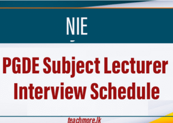 PGDE Subject Lecturer Interview Schedule