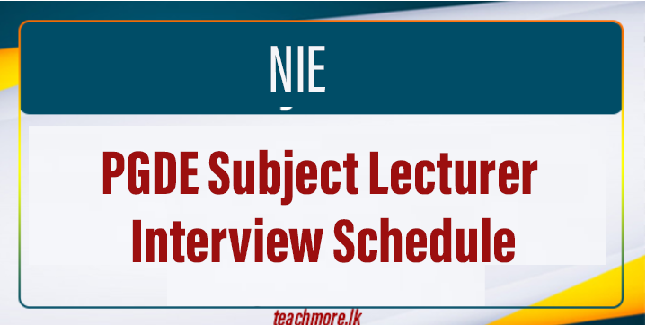 PGDE Subject Lecturer Interview Schedule