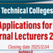Applications for External Lecturers 2026
