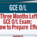 GCE O/L 2025: 3-Month Study Plan