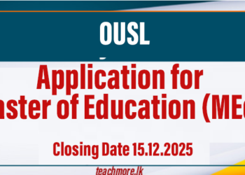 Application for Master of Education (MEd) - OUSL