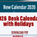 2026 Sri Lanka Desk Calendar with Holidays
