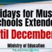 Holidays for Muslim Schools Extended Until December 7