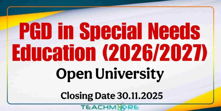 PGD in Special Needs Education (2026/2027 Intake)