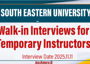 Walk-in Interviews for Temporary Instructor Positions at SEUSL
