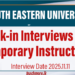 Walk-in Interviews for Temporary Instructor Positions at SEUSL