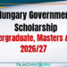 Hungary Government Scholarship (Undergraduate, Masters & PhD) 2026/27