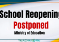 School Reopening Postponed