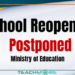 School Reopening Postponed