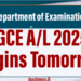 2025 GCE A/L Examination Begins
